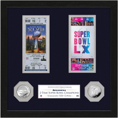 Seattle Seahawks Highland Mint Two-Time Super Bowl Champions 13 x 13 Ticket Collection Photo Mint
