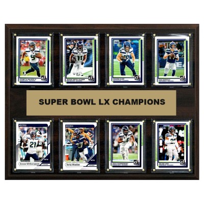 Seattle Seahawks Super Bowl LX Champions 12 x 15 Eight-Card Plaque