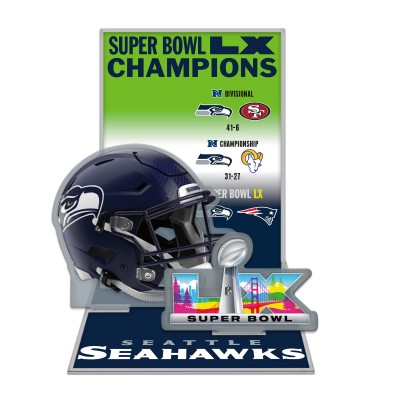 Seattle Seahawks WinCraft Super Bowl LX Champions 3D Collector Stand