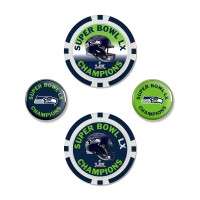 Seattle Seahawks WinCraft Super Bowl LX Champions Four-Piece Ball Marker Set