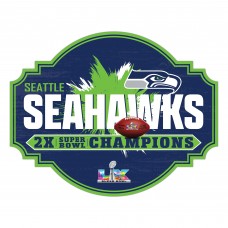 Seattle Seahawks Two-Time Super Bowl Champions 24 Wall Tavern Sign