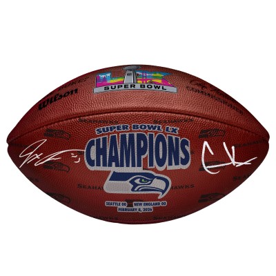 Jaxon Smith-Njigba & Cooper Kupp Seattle Seahawks Autographed Fanatics Authentic Super Bowl LX Champions Wilson Duke Football