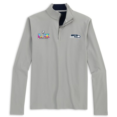 Seattle Seahawks johnnie-O Gray Super Bowl LX Hoppin Quarter-Zip Pullover