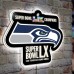 Seattle Seahawks Super Bowl LX Champions Shaped LED Wall Sign