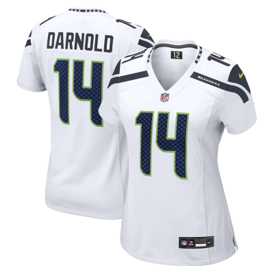Женская игровая джерси Seattle Seahawks Sam Darnold Nike White Patch Game