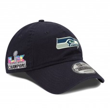 Бейсболка Seattle Seahawks New Era College Navy Super Bowl LX Champions Side Patch 9TWENTY