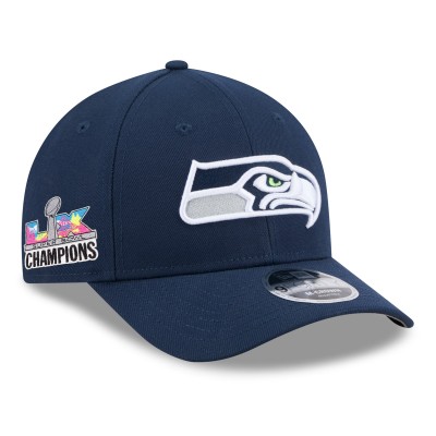 Бейсболка Seattle Seahawks New Era College Navy Super Bowl LX Champions Side Patch 9FORTY
