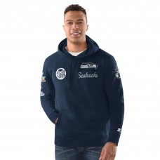 Seattle Seahawks Starter College Navy Two-Time Super Bowl Champions Classic Fleece Hoodie