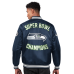 Seattle Seahawks Starter College Navy Two-Time Super Bowl Champions Varsity Satin Full-Snap Jacket