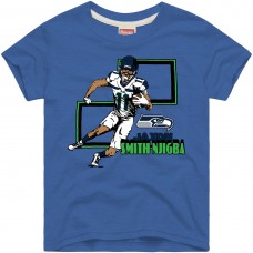 Подростковая футболка Seattle Seahawks Jaxon Smith-Njigba Homage Royal Draft Tri-Blend