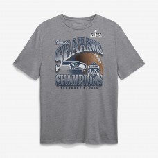Seattle Seahawks Heather Gray Super Bowl LX Champions Historic Win Tri-Blend T-Shirt