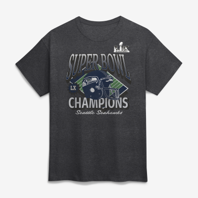 Футболка Seattle Seahawks Charcoal Super Bowl LX Champions Under The Lights 