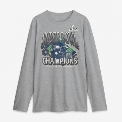 Seattle Seahawks Gray Super Bowl LX Under the Lights Long Sleeve T-Shirt