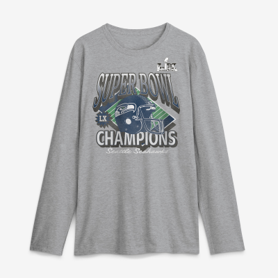 Футболка с длинным рукавом Seattle Seahawks Gray Super Bowl LX Under the Lights