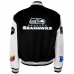 Seattle Seahawks Jeff Hamilton Black/White Full-Snap Varsity Jacket