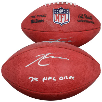 Tetairoa McMillan Carolina Panthers Autographed Fanatics Authentic Duke Full Color Football with 25 NFL OROY' Inscription