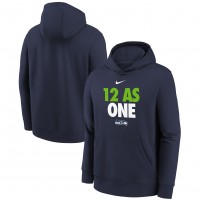 Подростковая толстовка Seattle Seahawks Nike College Navy 12 As One Fleece