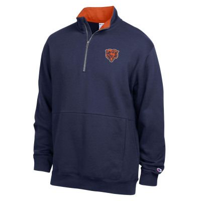 Пуловер Chicago Bears Champion Navy/Orange Fleece