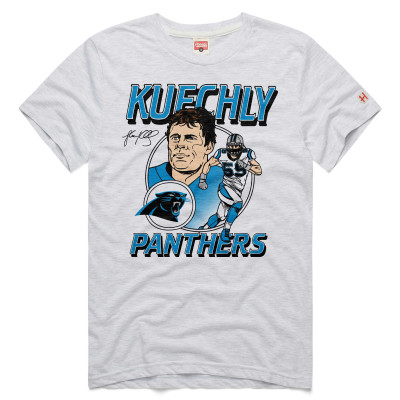 Футболка Unisex Carolina Panthers Luke Kuechly Homage Ash Classic Illustration Tri-Blend