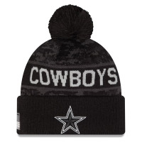 Шапка с помпоном Dallas Cowboys New Era 2026 Salute To Service Cuffed - Black