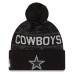 Шапка с помпоном Dallas Cowboys New Era 2026 Salute To Service Cuffed - Black