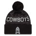 Шапка с помпоном Dallas Cowboys New Era 2026 Salute To Service Cuffed - Black