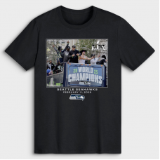 Футболка Seattle Seahawks Black NFL Flash Features Super Bowl LX Champions Parade