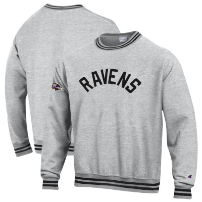 Свитшот Baltimore Ravens Champion Heather Gray/Black Reverse Weave Yarn Dye