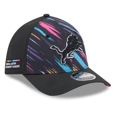 Бейсболка Detroit Lions New Era 2026 NFL Crucial Catch 39THIRTY M-Crown Stretch - Black
