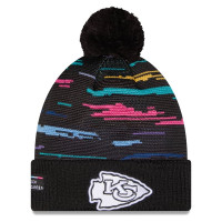 Шапка с помпоном Kansas City Chiefs New Era 2026 NFL Crucial Catch Cuffed - Black