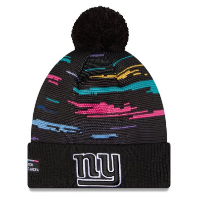 Шапка с помпоном New York Giants New Era 2026 NFL Crucial Catch Cuffed - Black