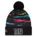 Шапка с помпоном New York Giants New Era 2026 NFL Crucial Catch Cuffed - Black