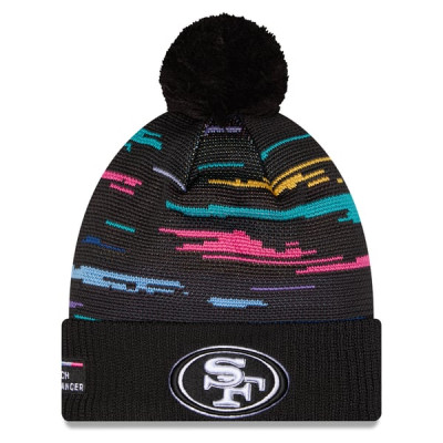 Шапка с помпоном San Francisco 49ers New Era 2026 NFL Crucial Catch Cuffed - Black