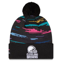 Шапка с помпоном Cleveland Browns New Era 2026 NFL Crucial Catch Cuffed - Black