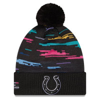Шапка с помпоном Indianapolis Colts New Era 2026 NFL Crucial Catch Cuffed - Black