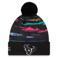 Шапка с помпоном Houston Texans New Era 2026 NFL Crucial Catch Cuffed - Black