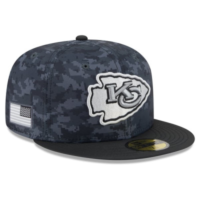 Бейсболка Kansas City Chiefs New Era 2026 Salute To Service 59FIFTY - Black