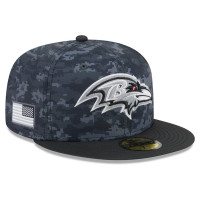 Бейсболка Baltimore Ravens New Era 2026 Salute To Service 59FIFTY - Black