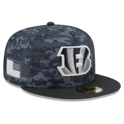 Бейсболка Cincinnati Bengals New Era 2026 Salute To Service 59FIFTY - Black