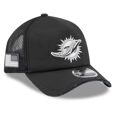 Бейсболка Miami Dolphins New Era 2026 Salute To Service Apex 9FORTY Adjustable - Black