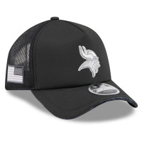 Бейсболка Minnesota Vikings New Era 2026 Salute To Service Apex 9FORTY Adjustable - Black