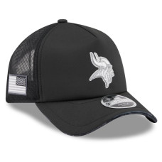 Бейсболка Minnesota Vikings New Era 2026 Salute To Service Apex 9FORTY Adjustable - Black
