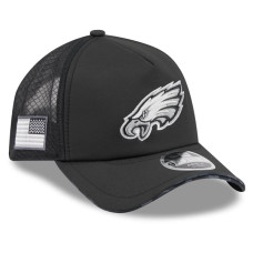 Бейсболка Philadelphia Eagles New Era 2026 Salute To Service Apex 9FORTY Adjustable - Black