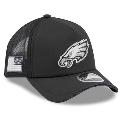 Бейсболка Philadelphia Eagles New Era 2026 Salute To Service Apex 9FORTY Adjustable - Black