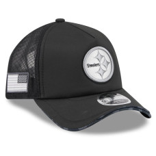 Бейсболка Pittsburgh Steelers New Era 2026 Salute To Service Apex 9FORTY Adjustable - Black