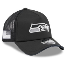 Бейсболка Seattle Seahawks New Era 2026 Salute To Service Apex 9FORTY Adjustable - Black