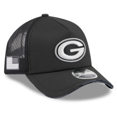 Бейсболка Green Bay Packers New Era 2026 Salute To Service Apex 9FORTY Adjustable - Black