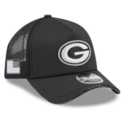 Бейсболка Green Bay Packers New Era 2026 Salute To Service Apex 9FORTY Adjustable - Black