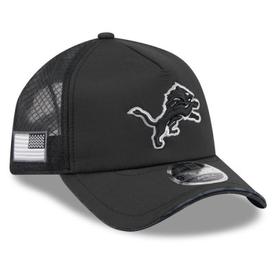 Бейсболка Detroit Lions New Era 2026 Salute To Service Apex 9FORTY Adjustable - Black