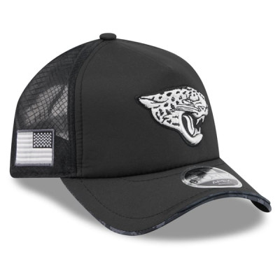 Бейсболка Jacksonville Jaguars New Era 2026 Salute To Service Apex 9FORTY Adjustable - Black